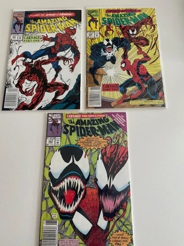 AMAZING SPIDERMAN 361 362 363 RARE NEWS STAND EDITIONS 1ST CARNAGE