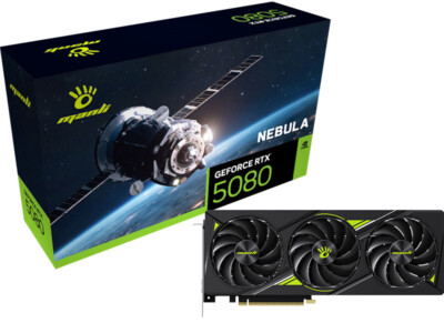 Manli RTX 5080 16GB GDDR7 Nebula GPU 312*124*60mm TDP-360W 4K GAME