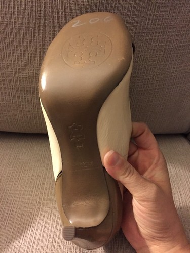 NWOB Tory Burch Layne Pump Size 9 Tan/ivory - Picture 8 of 9