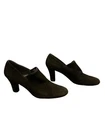 Stuart Weitzman Homestretch Black Suede Block Heels Booties Size 7.5
