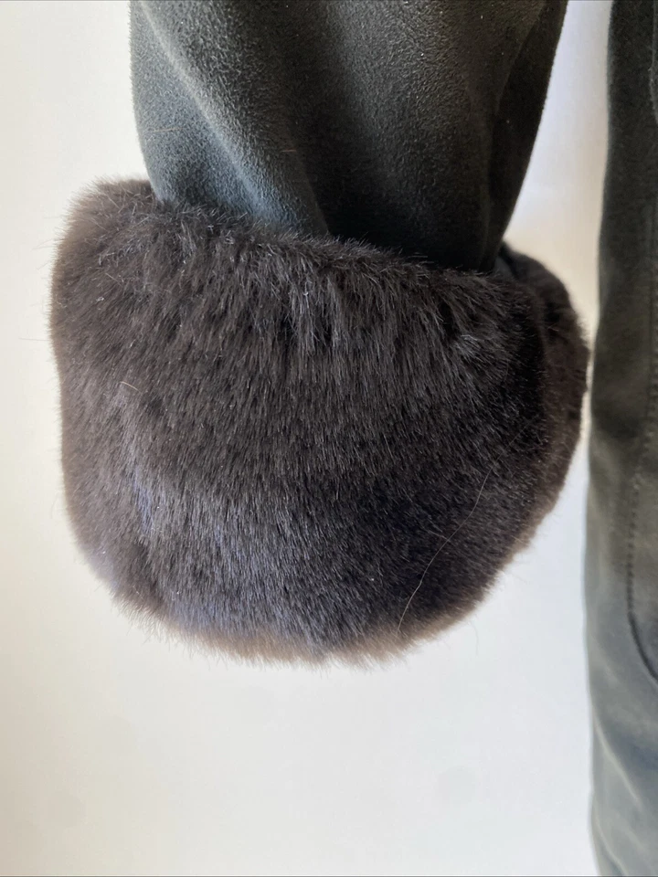 Larry Levine Sport искусственной замши и меха с капюшоном полностью с подкладкой пальто, размер XS - Изображение 3 из 4