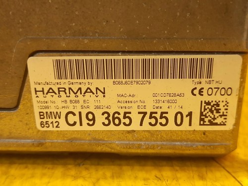 BMW 7 F01 F10 F20 RADIO NAVIGAZIONE 9365755 - Foto 5 di 5