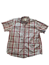 Blue Mountain Men's Button Up Shirt Flannel Red Pocket Cotton XL Cotton Outdoor