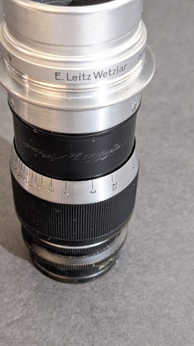 VIntage Ernst Leitz Wetzler ELMAR f= 9cm 1:4 Leica Camera Lens READ & SEE PICS - Picture 14 of 15