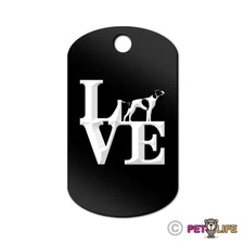 Love English Pointer Engraved Keychain GI Tag dog park Many Colors