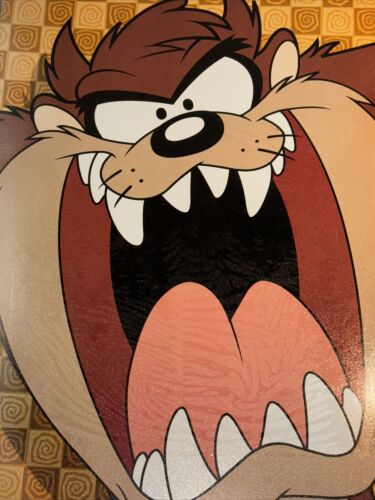VTG 1997 Looney Tunes Tasmanian Devil Taz Metal Sign Door Wall Motorcycles 17x12 - Picture 7 of 20