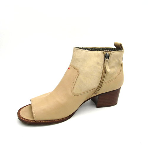 Botas para mujer Ellen Degeneres de gamuza arena punta abierta en bronceado talla 12 - Imagen 5 de 9