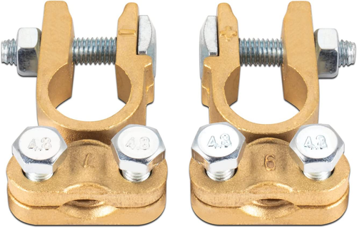 CZC AUTO Battery Terminals Connectors Clamps, Brass Positive & Negative Top