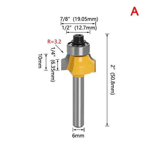 6mm / 1/4 Shank Corner Round Over Router Bit With Bearing Milling Cut^lkQCGA - Picture 13 of 19