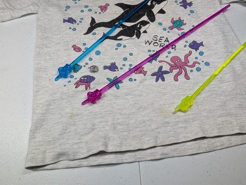 Vintage 90s Seaworld Childrens Kids T Shirt 3T Orca Octopus Ocean Single Stitch - Picture 7 of 13