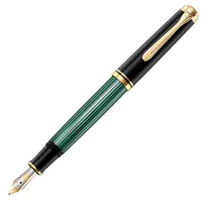 Pelikan Souverän  M600 Fountain Pen 14K gold nib Broad Black Green