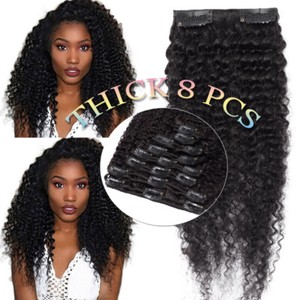 New Afro Kinky Curly Mongolian Virgin Human Hair Extensions Long