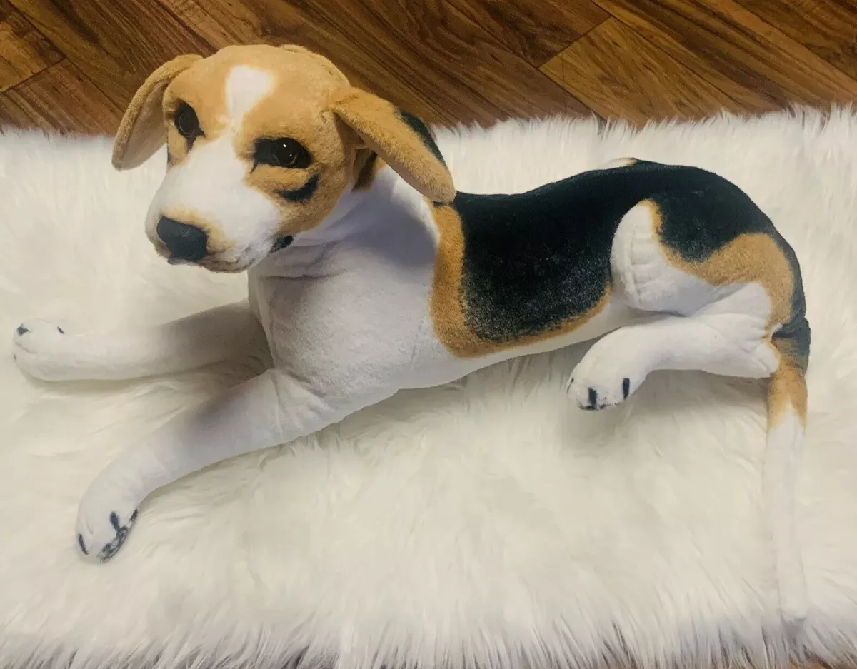 Realistic Beagle Dog Plush Stuffed Toy Animal