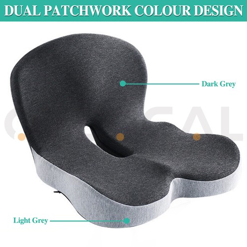 Memory Foam Seat Back Cushion Ergonomic Back and Lumbar Support Sciatica Relief - Picture 5 of 15