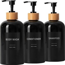 3 Pack 16.9oz Shampoo and Conditioner Dispenser Refillable Body Wash Containers