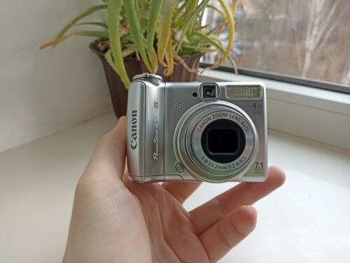 Canon PowerShot A570 Silver 7.1MP digital compact camera WORKing FULL Set