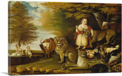 ARTCANVAS Peaceable Kingdom 1830 Canvas Art Print by Edward Hicks
