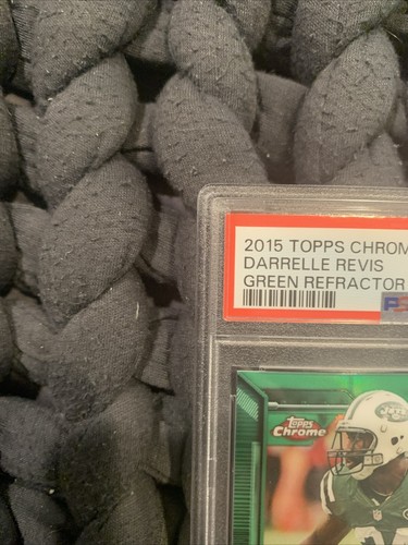 Darrelle Revis Green Refractor & Jersey 2015 Topps Chrome #39 PSA 10 Pop 3 Jets - Picture 3 of 24