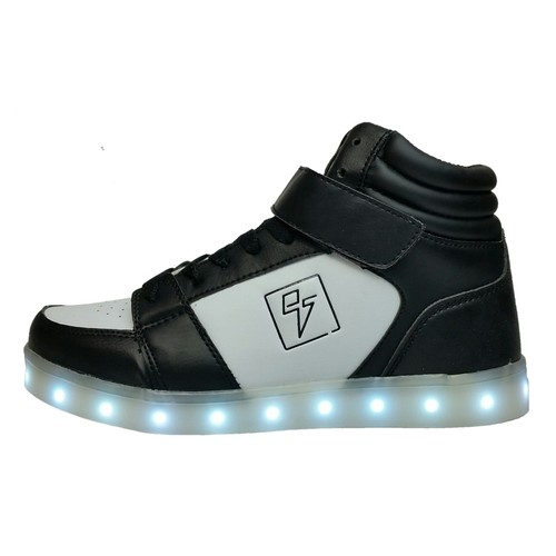Scarpe LED Stili Elettriche Donna Sneakers Light Up Top Bolt Rave EDM - Foto 2 di 10