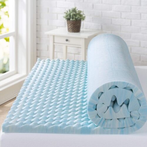 ZINUS Memory Foam Mattress Topper Sleeper Sofa Thick Gel Swirl Bed Toppers 2" - Picture 3 of 9