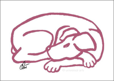 JACQUELINE DITT -  Dog-Rose A3 sign.ltd.Original Druck Grafik Hund
