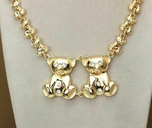 Hugs and Kisses 2 Large Teddy Bear 14k Gold Necklace Bracelet Ring Earrings 91 - Picture 19 of 27
