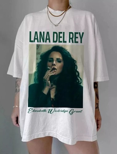 Lana Del Rey Retro Graphic White Shirt Unisex Men Women - Afbeelding 1 van 3