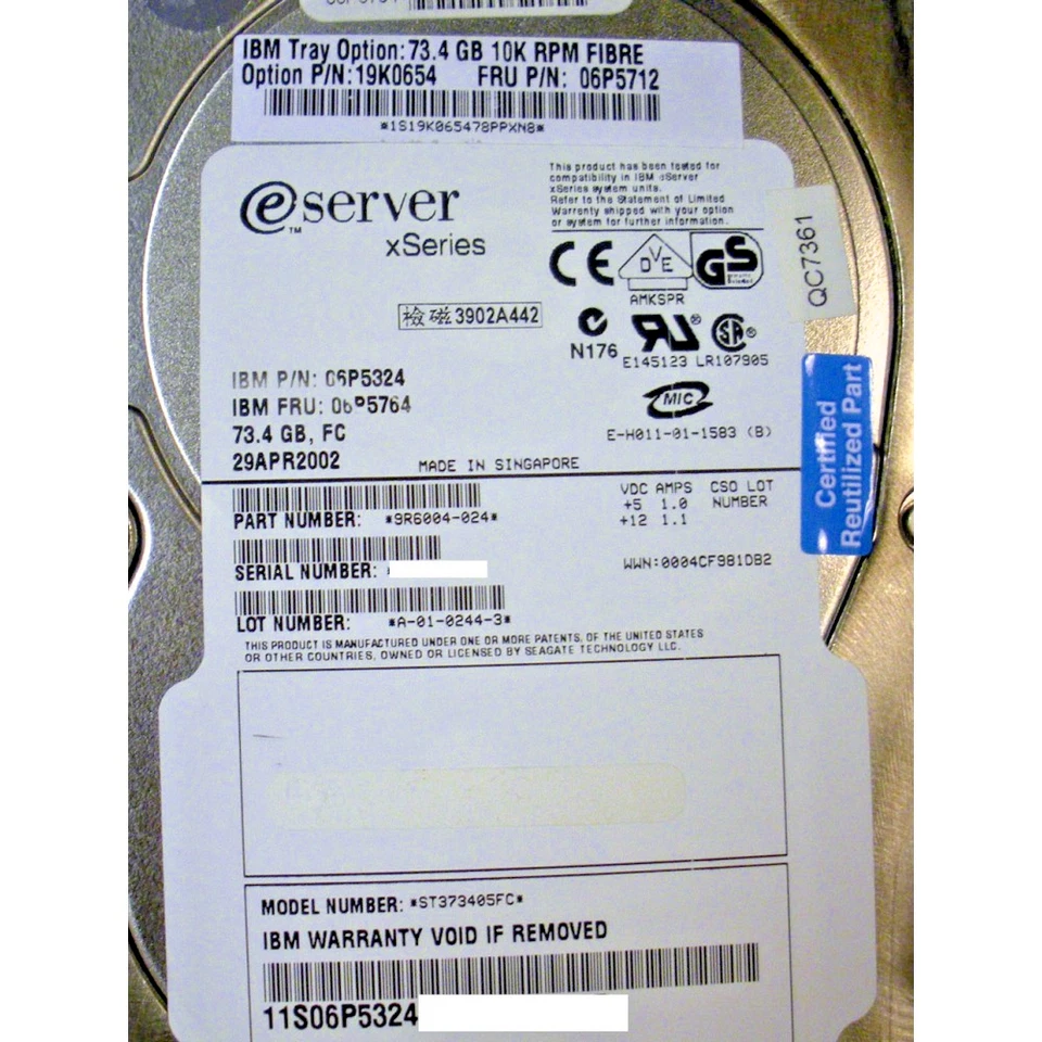 IBM 06P5764 73GB 10K Hot Plug FC-AL Hard Drive Disk - Image 4 of 4
