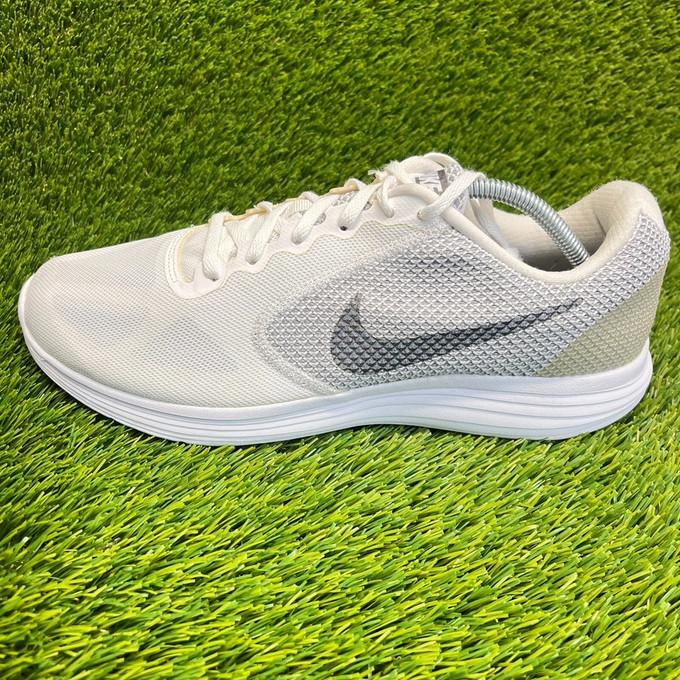 Nike Revolution 3 Damengröße 12 weiß grau Laufen Trainingsschuhe Turnschuhe - Bild 3 von 4