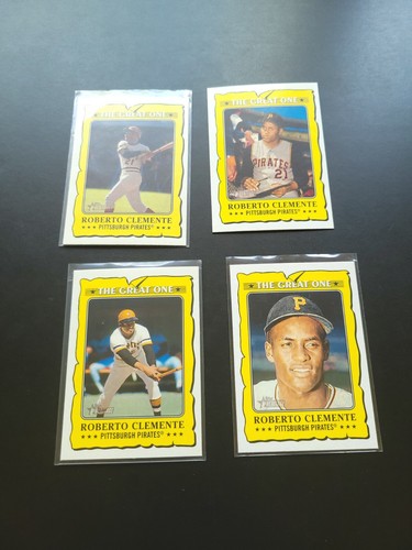 (4) 2021 Topps Heritage The Great One Roberto Clemente Insert GO-14, 20, 24, 16 - Picture 2 of 4