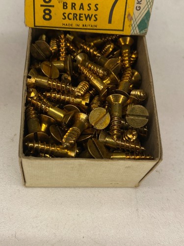Box Brass Countersunk Screws 5/8" x 7 Nettlefolds GKN Slotted Head Box of 144 - Picture 20 of 24