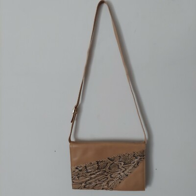 Unused Paolo Bianchi Beige Leather Shoulder/Crossbody Clutch Hand Bag w/defects