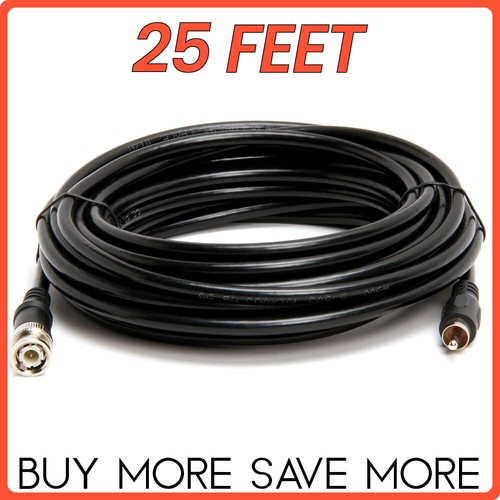 BNC to RCA Cable Male to Male 75 100 Feet Coax Coaxial Cord CCTV Camera Adapter - Picture 10 of 13