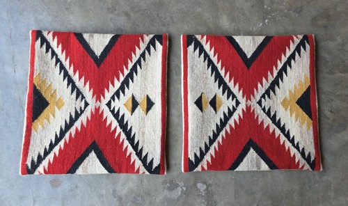 22"x22" Handwoven wool Navajo Rug Pillow cover Southwestern Pattern case (Pair) - Picture 18 of 24
