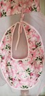 Vintage Sheer Pink Nylon Half Apron Floral Pockets & Waistband — photo 3