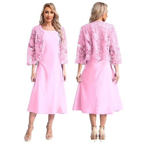 Women's Dresses Formal Ball Gown Plus Dress 2Piece Cardigan Elegant Skirts Mrs - Picture 25 of 32