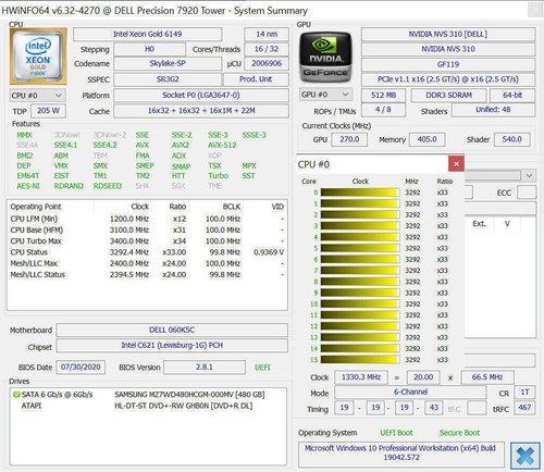 Intel Xeon Gold 6149 CPU LGA-3647 3.1GHz 16-Core SR3G2 cf. 6154 6246R New - Photo 5/6