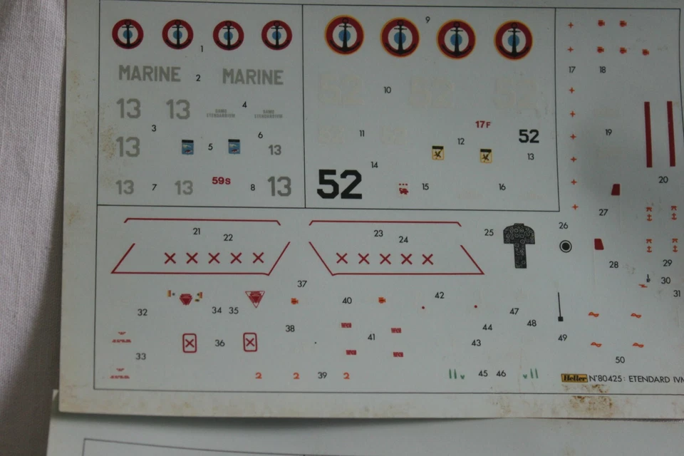 Model maquette: decals décalcomanies avion Etendard IV M Dassault Heller 1/48 X2 - Photo 3/3