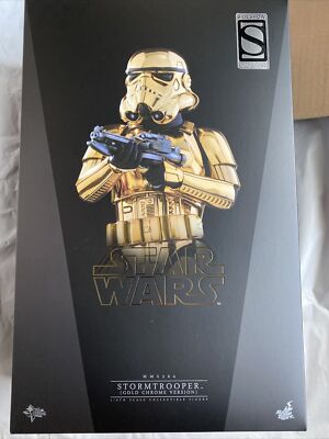 SDCC Hot Toys SIDESHOW EXCLUSIVE Gold Chrome STORMTROOPER 1/6
