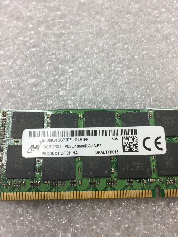 LOTE DE 4 MICRAS 16GB PC3-10600R ECC Servidor RAM MT36KSF2G72PZ-1G4E1FF ENVÍO Y DEVOLUCIÓN GRATUITOS Foto 3 de 4