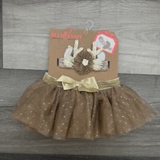 Elly Emmy Gold Fancy Tutu 2-pc set Newborn photos 0-3 M Holiday Reindeer