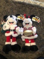 Disney 14  Santa Classic Mickey Mouse Mrs Claus Minnie Mouse Plush Set Christmas