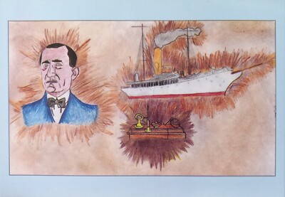 Guglielmo Marconi Electric Ship Postcard Radio Sasso Marconi