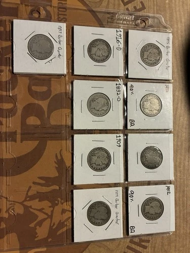 Lot Of 64 90% Silver Quarters Barber Standing Washington Proof