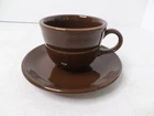 Fiesta Ware CHOCOLATE Brown Teacup & Saucer Set Homer Laughlin USA