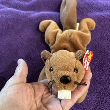 1995 Ty Original Beanie Babies BUCKY The Beaver w/Tags-Mint
