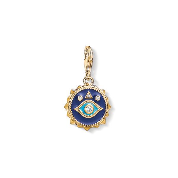 Thomas Sabo 1663-565-32 Charm-AnhäNger Blaues Nazar Auge Gold-Ton Silber-image
