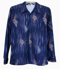 VTG '70s Paul Howard California Blue Polyester Disco Shirt M Men