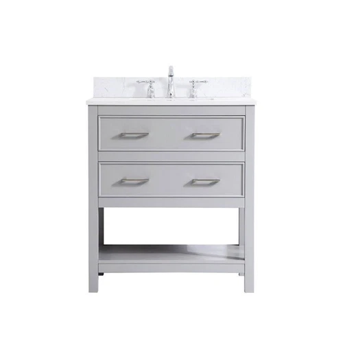 Elegant Decor Sinclaire 30" MDF Single Bathroom Vanity with Backsplash in Gray - Picture 3 of 8