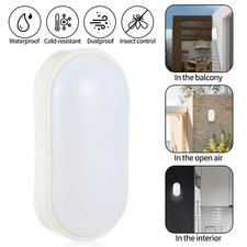 LED Oval Bulkhead Wall Porch Lamp Ceiling Light Indoor Outdoor Garden Waterproof